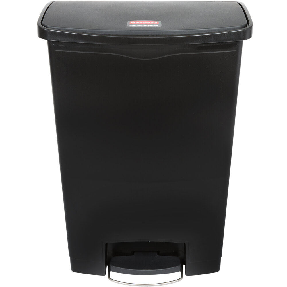 Rubbermaid® 1883615 Slim Jim Resin Black Front Step-On Rectangular