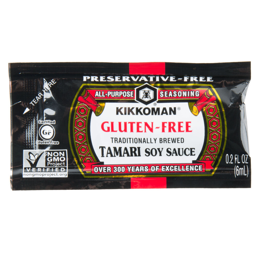 Kikkoman 6 mL Gluten Free Tamari Soy Sauce - 200/Case