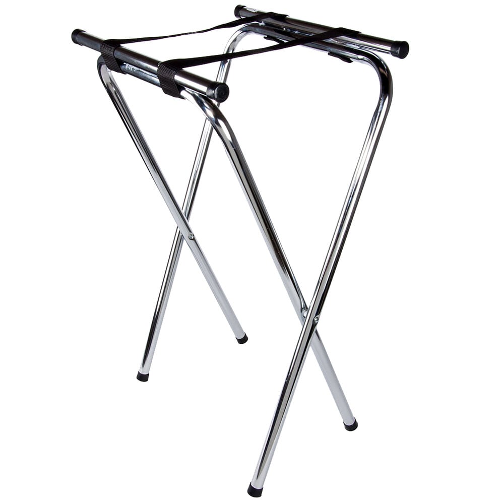 Lancaster Table & Seating 17 3/4 x 15 3/4 x 32 Black Folding Wood Tray  Stand