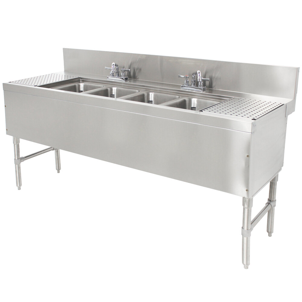 Advance Tabco PRB2474C 4 Compartment Prestige Series Underbar Sink