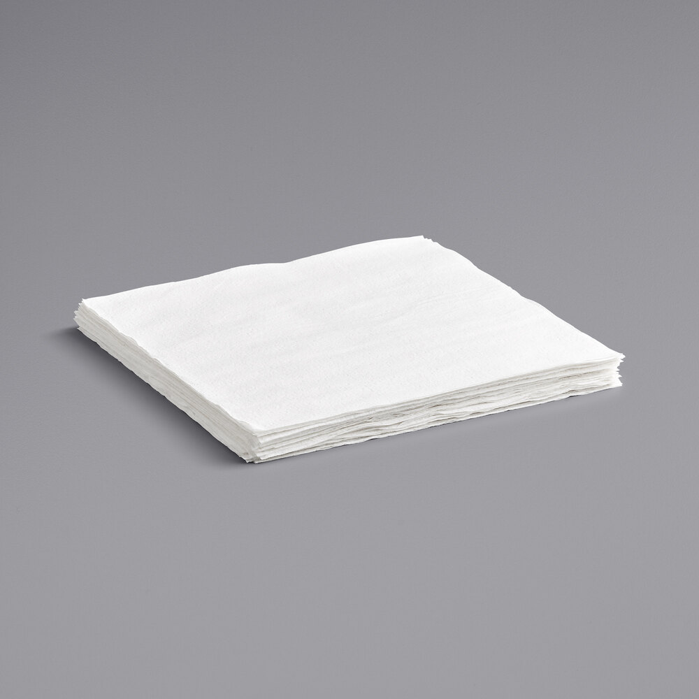 Visions 18 x 15 1/2 Pre-Rolled Linen-Feel White Napkin and Hammersmith  Heavy Weight