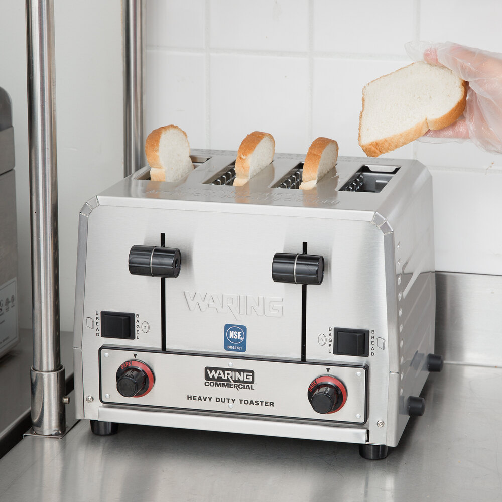 Waring WCT855 Heavy Duty Switchable Bread and Bagel 4Slice Commercial