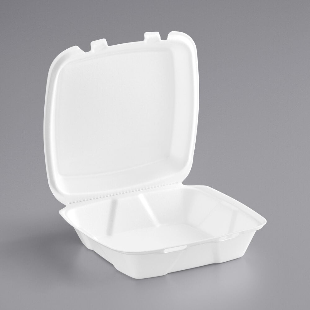 Compostable Square Hinged Clamshell Take Out Food Containers 9x9x3 - Heavy Duty Quality Disposable to Go Containers, Single Compartment Eco-Friendly 