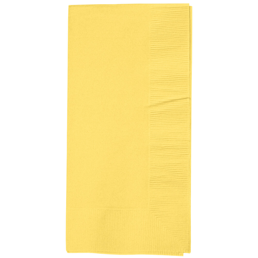 Mimosa Yellow Paper Dinner Napkins, 2Ply 1/8 Fold Creative