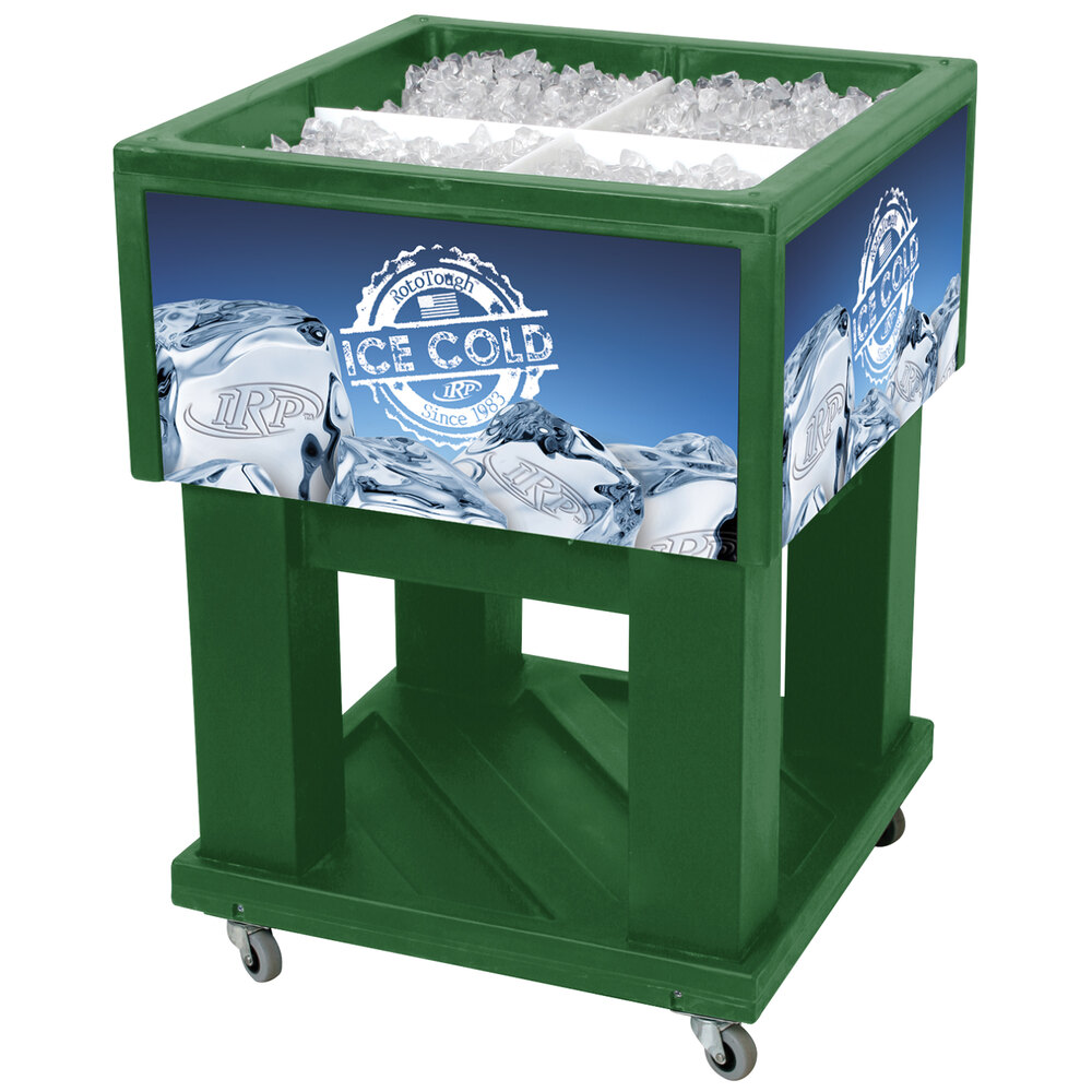 IRP Green Mini Texas Icer 5015 Insulated Ice Bin / Merchandiser 32 Qt