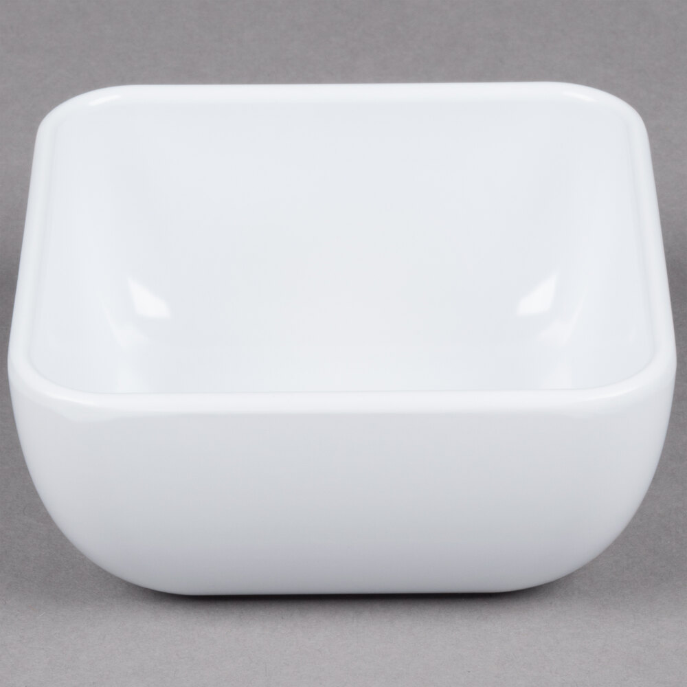 GET CS4722W Midtown 16 oz. White Rounded Square Melamine Bowl 12/Case