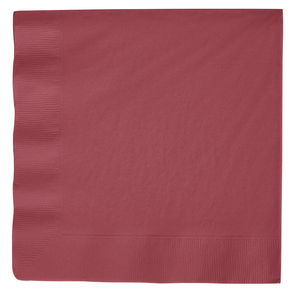 Creative Converting 593122B Burgundy Dinner Napkin, 3 Ply, 1/4 Fold Solid (Case of 250), image size:1000x1000