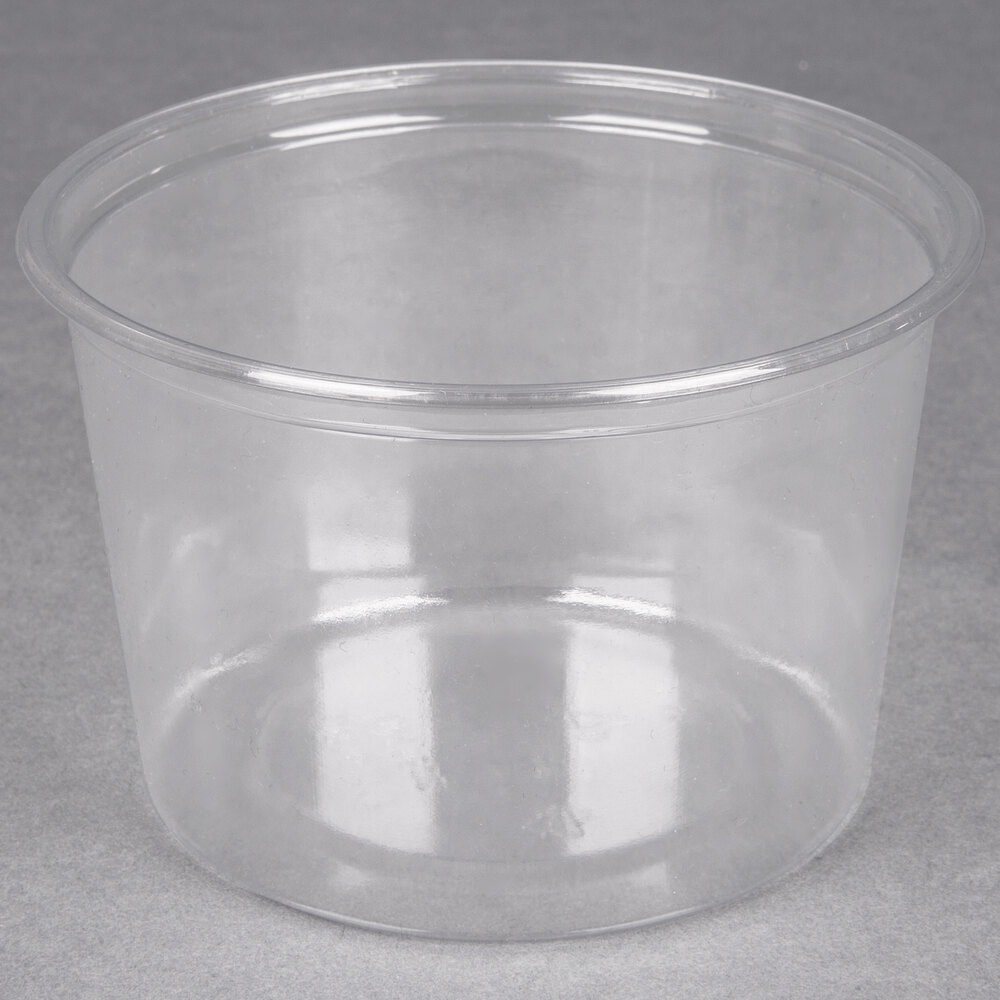 Choice 16 oz. Clear Plastic Round Deli Container 50/Pack