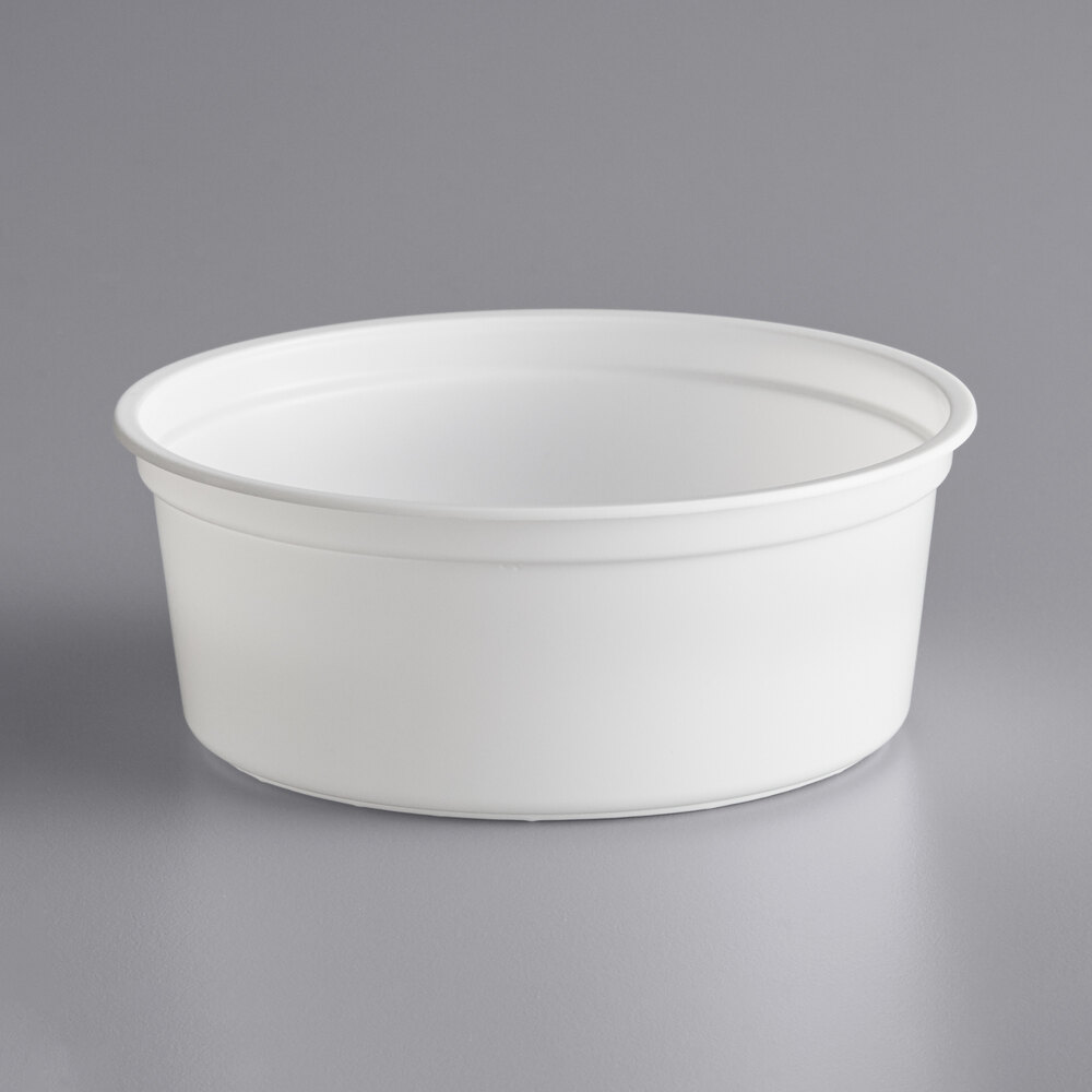 Bulk Choice 8 oz. White Round Deli Container (500/Case)