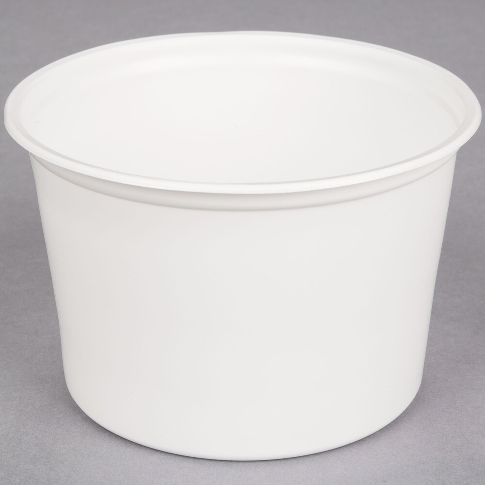 Choice 16 oz. White Microwavable Plastic Round Deli Container - 500/Case