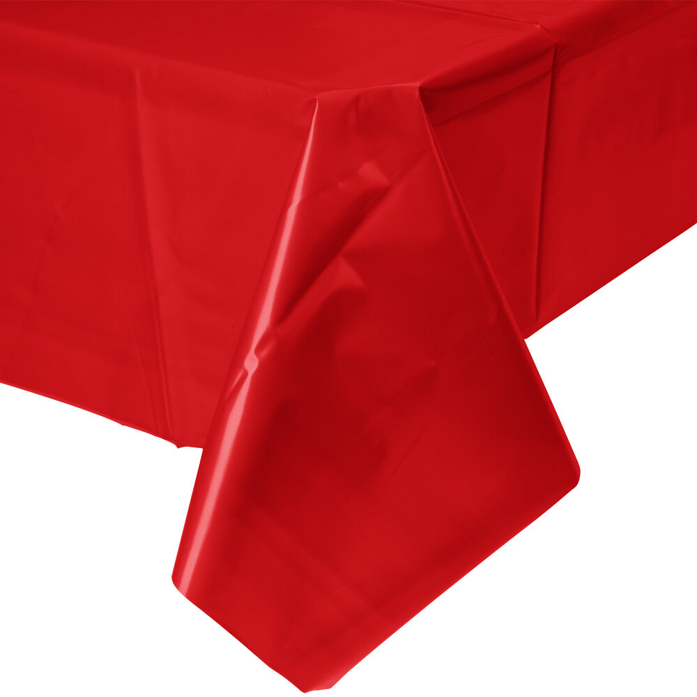 Creative Converting 011031B 54" x 108" Classic Red Disposable Plastic