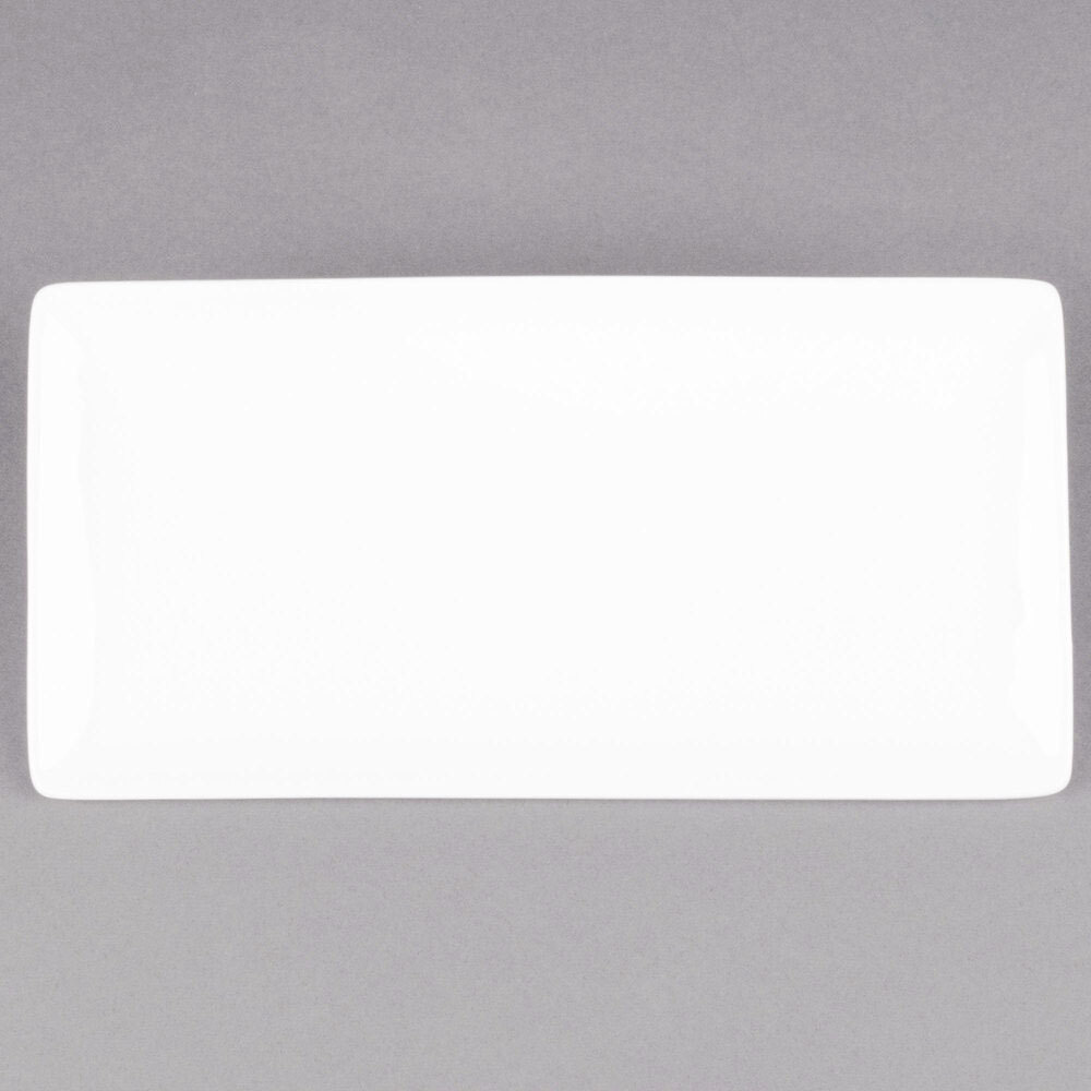 Libbey Slate 12 1/4" x 6" Ultra Bright White Coupe Rectangular ...