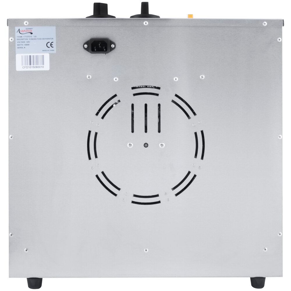 Avantco CFD10 Ten Tray Stainless Steel Food Dehydrator with Removable