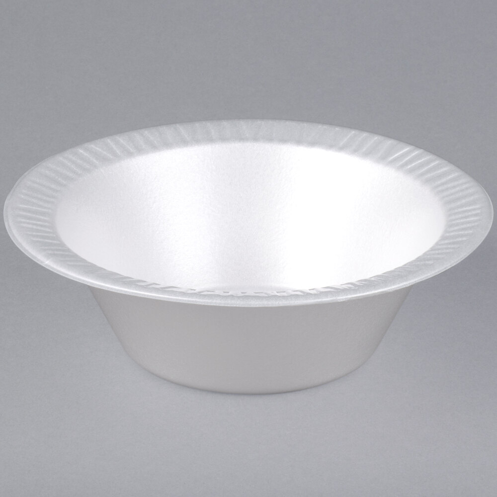 Dart 12BWWQR Quiet Classic 1012 oz. White Laminated Round Foam Bowl