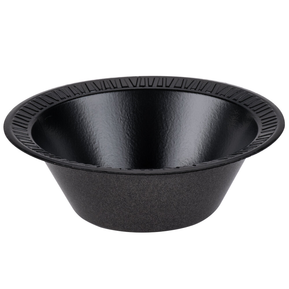 Dart 12BWBQR Quiet Classic 1012 oz. Black Laminated Foam Bowl 125/Pack
