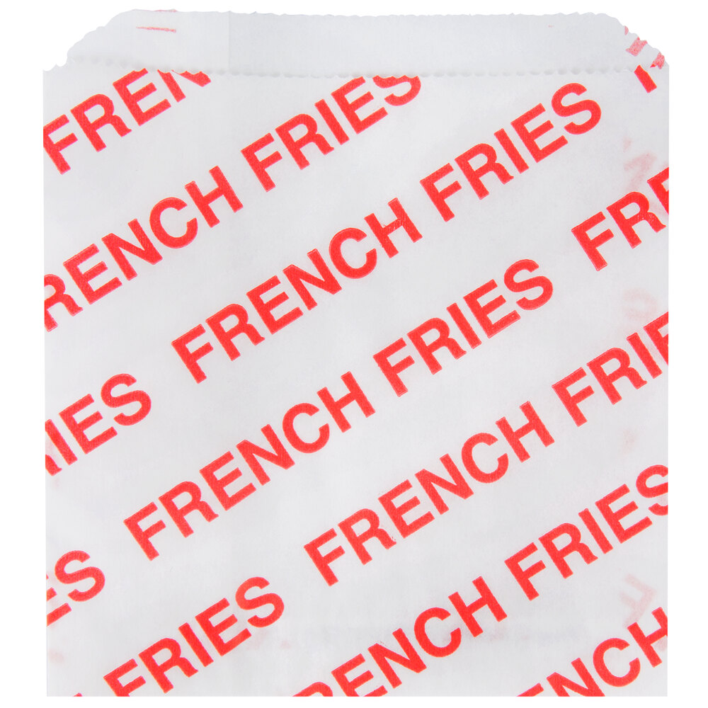 Carnival King 4 1/2 inch x 4 1/2 inch Medium Printed French Fry Bag - 500/Pack