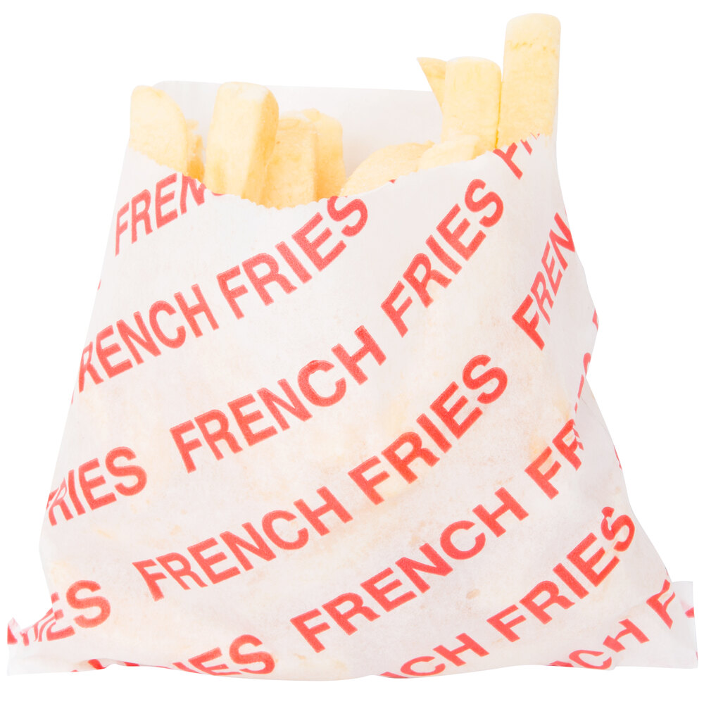 Carnival King 5 x 1 x 4 Large French Fry Bag - 2000/Case