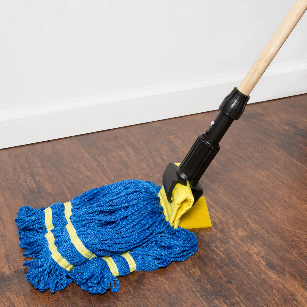 Small 15 oz. Microfiber String Mop with Scrubber and 5" Band Yellow