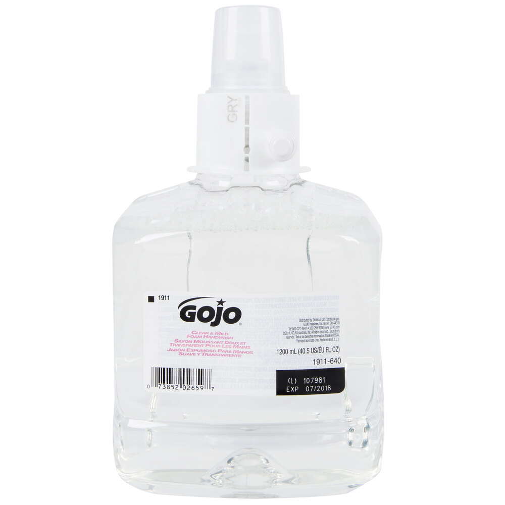 GOJO® 1911-02 LTX Clear & Mild 1200 mL Fragrance Free Foaming Hand