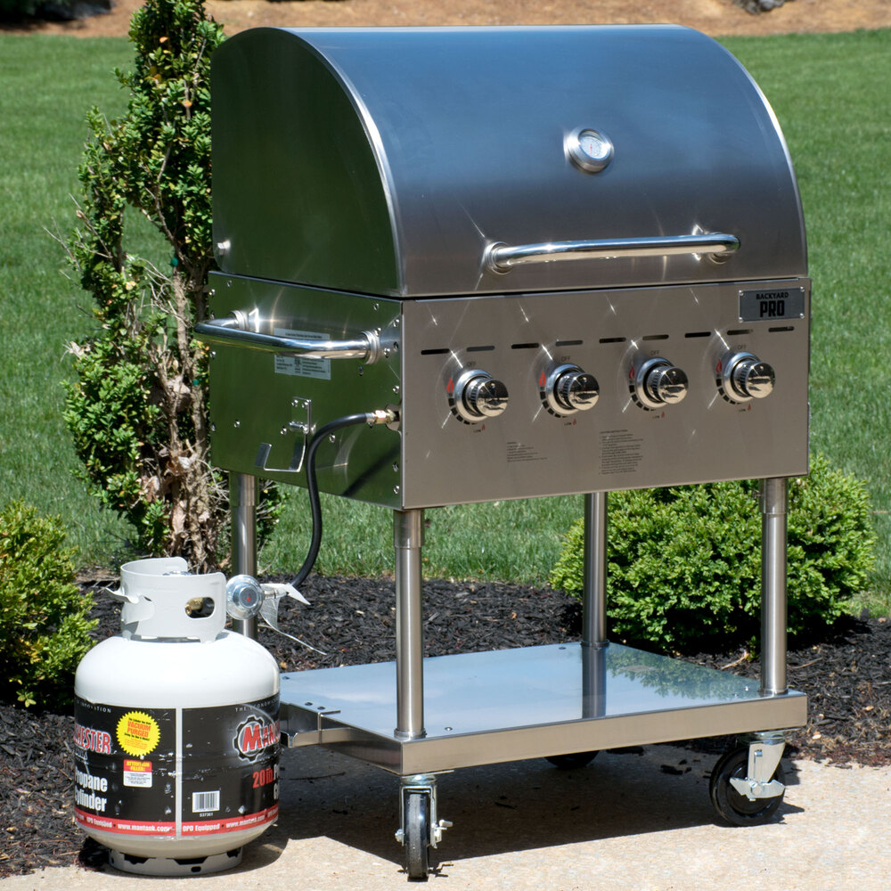 Backyard Pro C3H830DEL Deluxe 30" Stainless Steel Outdoor Grill with Roll Dome and Cover