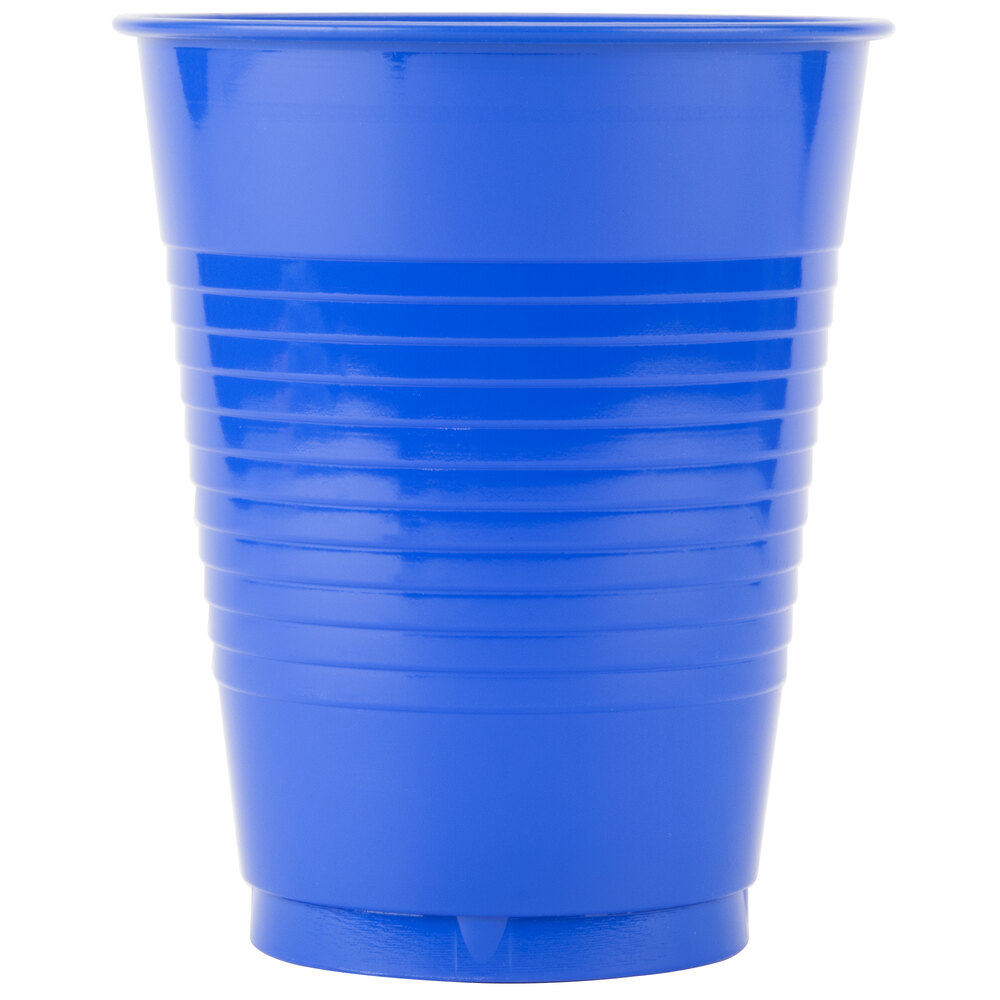 blue disposable cups