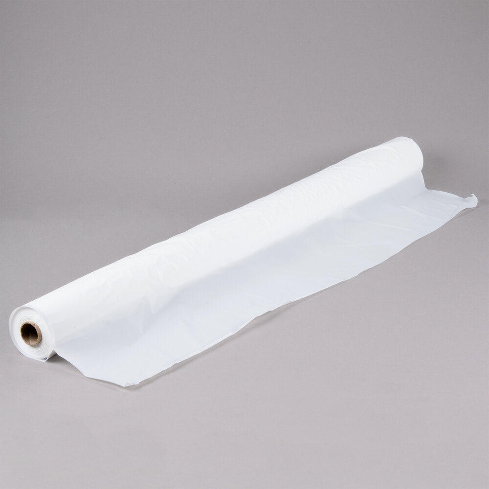 40" x 300 ft Hoffmaster Plastic Roll Tablecover White HFM114000 