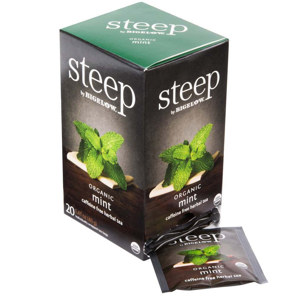 Steep By Bigelow Organic Mint Herbal Tea Bags 20/Box