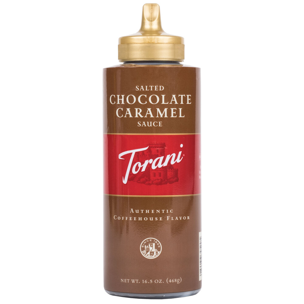 Torani 16.5 oz. Salted Chocolate Caramel Flavoring Sauce