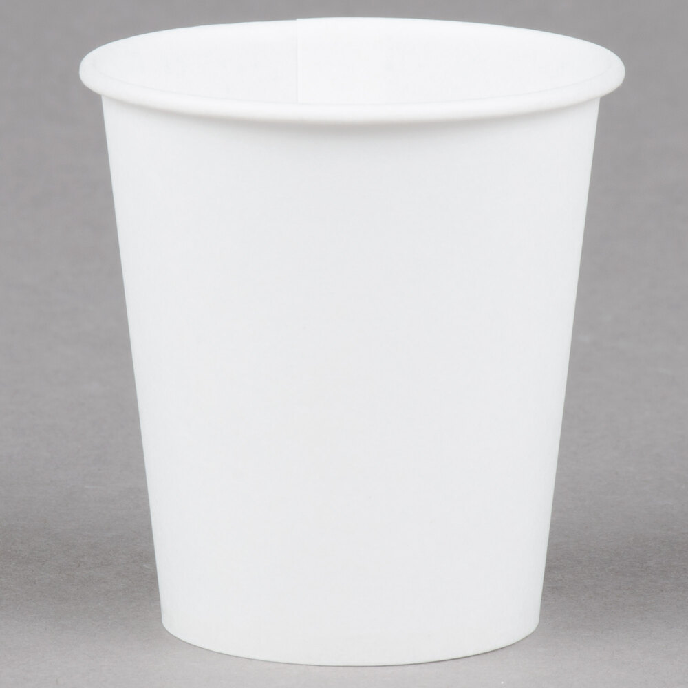 Dart Solo 42R-2050 Bare Eco-Forward 4.25 oz. White Rolled Rim Paper Cone Cup with Chipboard Box Packaging 5000 Case - 3
