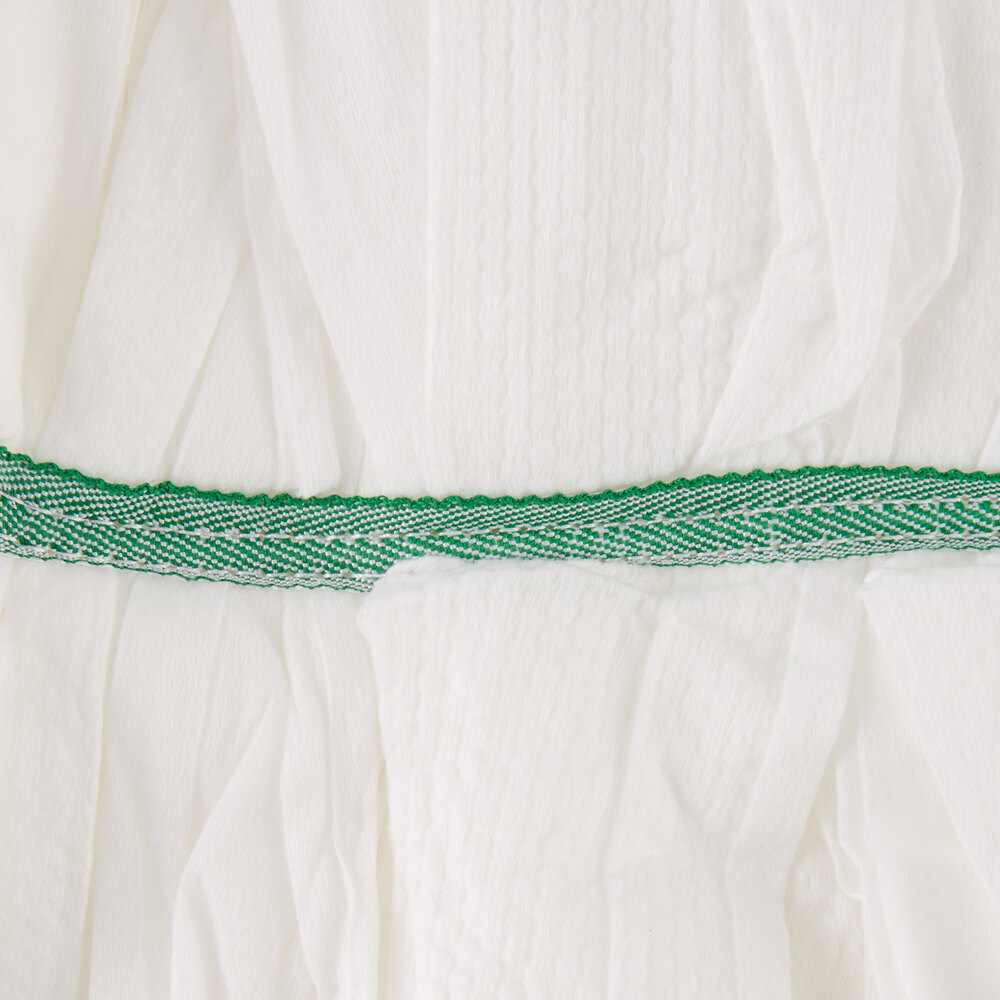 White Disposable Microfiber Mop Head with 1" Green Band