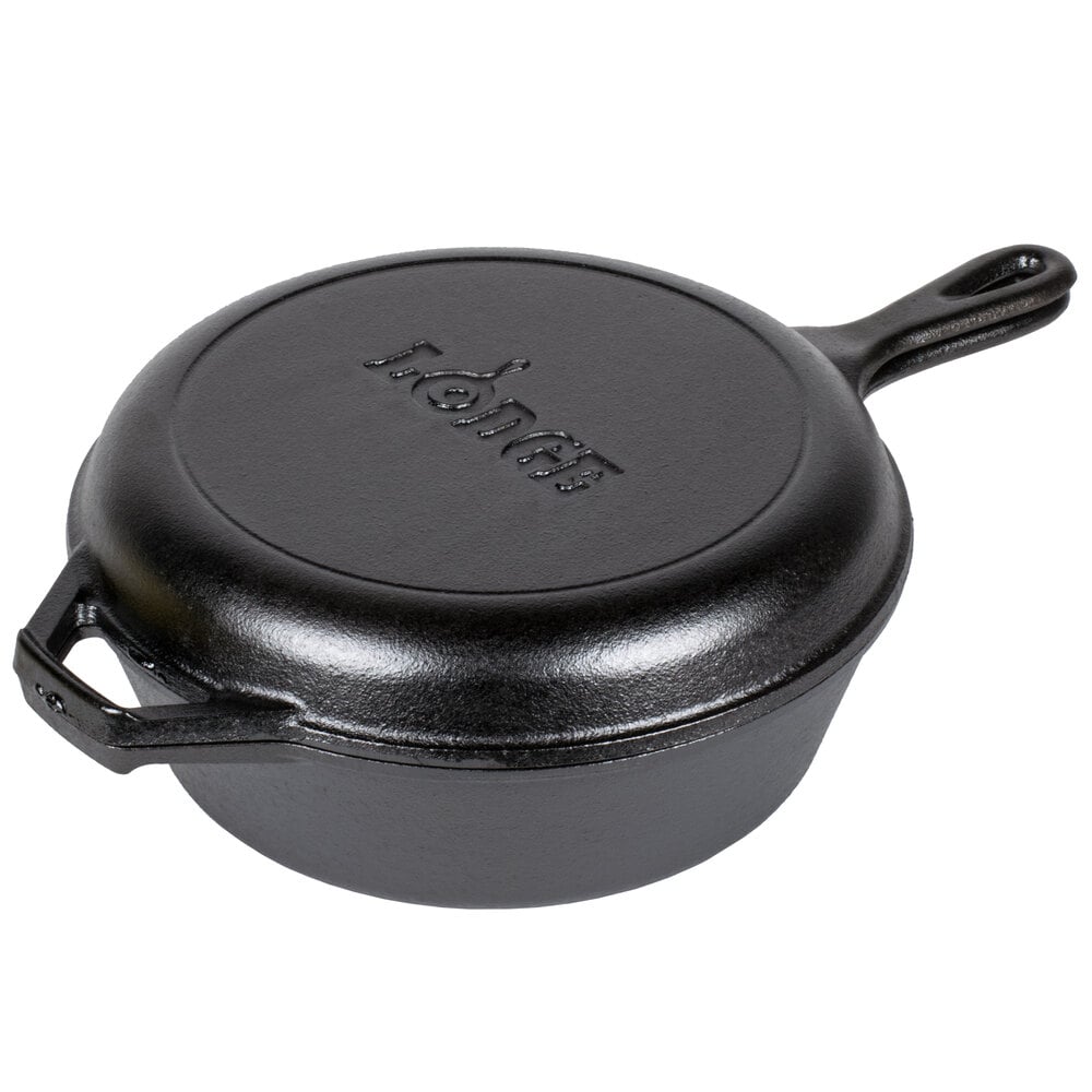 Lodge LCC3 Cast Iron Combo Cooker, Pre Seasoned, 3.2-Quart 