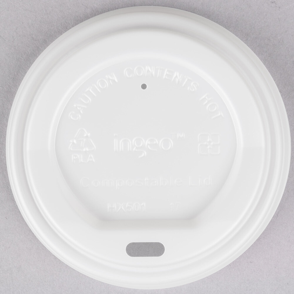 EcoChoice 8 oz. Tall White Compostable Paper Hot Cup Lid - 50/Pack
