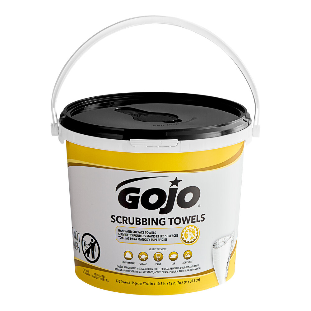 GOJO® 6398-02 Scrubbing Towels Heavy Duty Wipes 170 Count Bucket