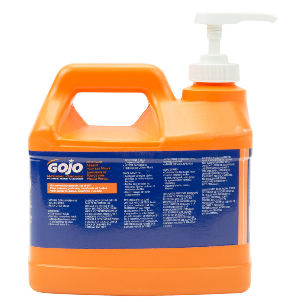 GOJO® 095804 1/2 Gallon Natural Orange Pumice Hand Cleaner 4/Case
