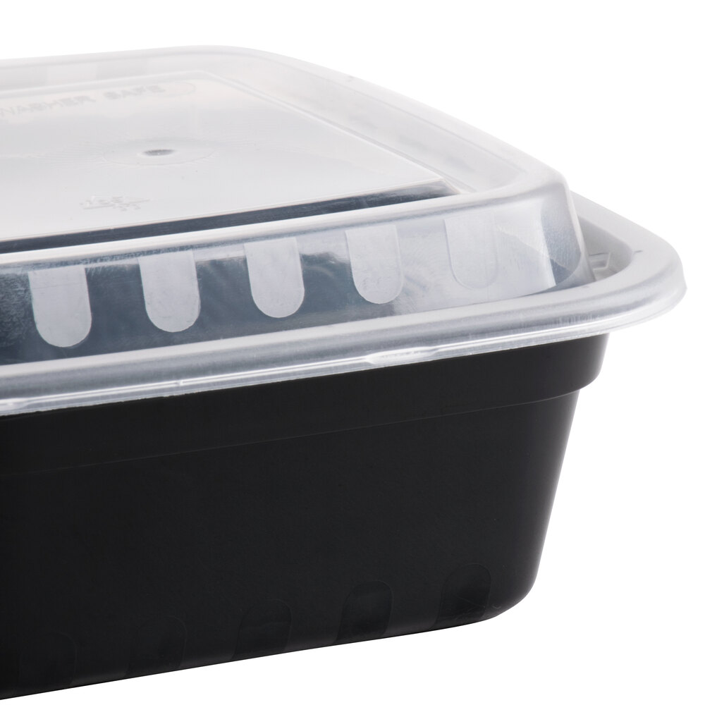 8-3/4 x 6 x 2 – 32 OZ – Two Compartment Rectangular Plastic Food