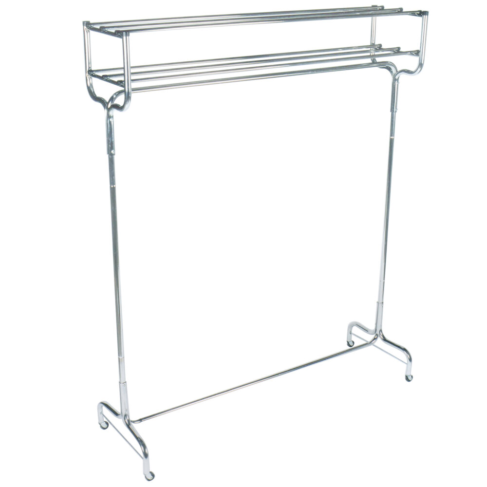 CSL 107448 48" Portable Valet Double Coat / Hat Rack with Casters