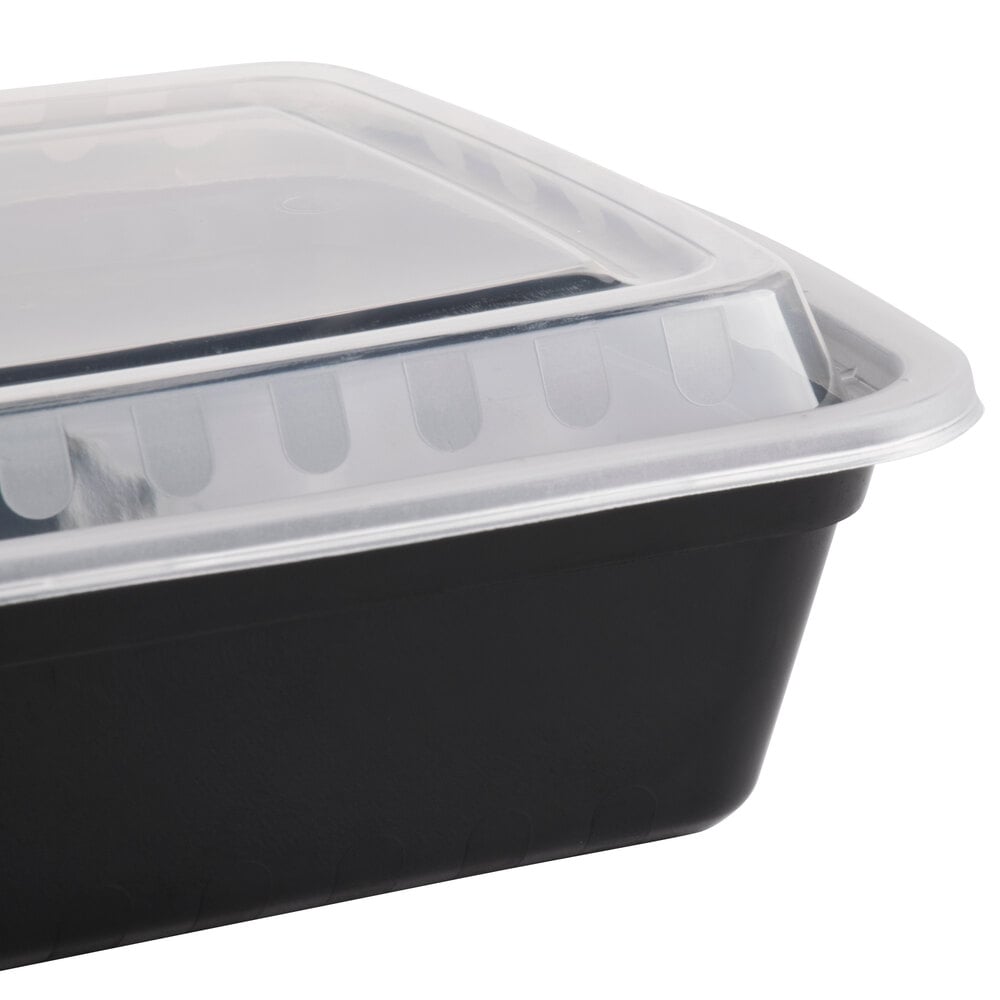 Kitch’nMore 38oz Meal Prep Containers, Extra Large &Thick Food Storage Containers with Lids, Reusable Plastic,Disposable Bento Box,Stackable