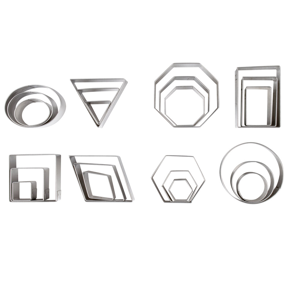 Ateco 4845 24Piece Stainless Steel Geometric Shapes Cutter Set
