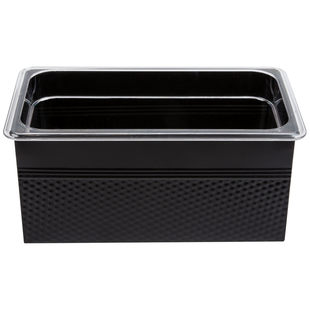 1/3 Size Black Rectangular Hammered Ice Display / Beverage 1/3 Size Black Rectangular Hammered Ice Display / Beverage