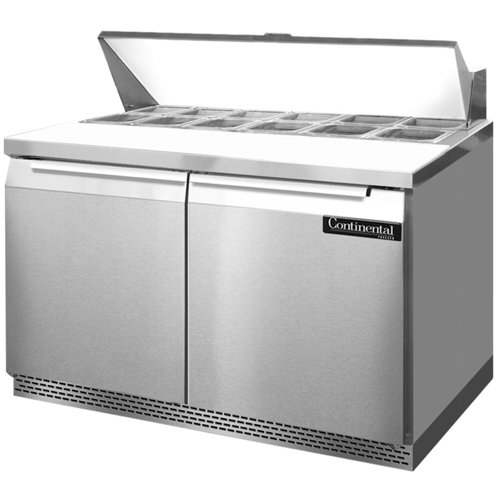 Continental Refrigerator SW4812FB 48" 2 Door Front Breathing Refrigerated Sandwich Prep Table