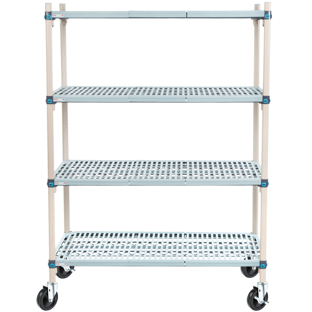 Metro Q456BG3 MetroMax Q Open Grid Shelf Cart with Rubber Casters 21
