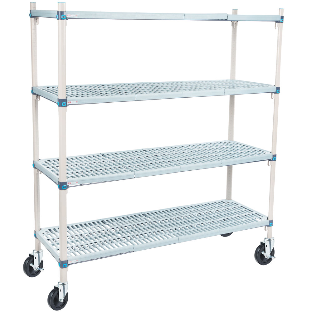 Metro Q466BG3 MetroMax Q Open Grid Shelf Cart with Rubber Casters 21