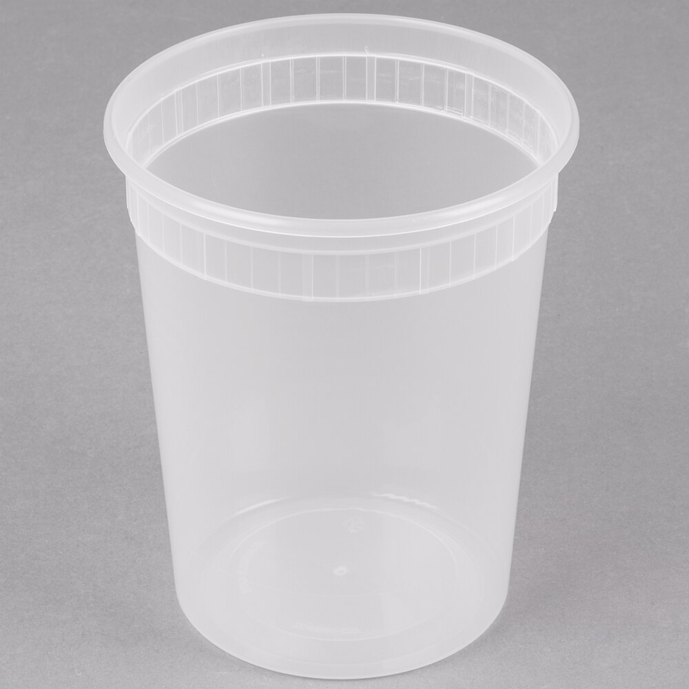 32 oz. Microwavable Translucent Plastic Deli Container - 24/Pack