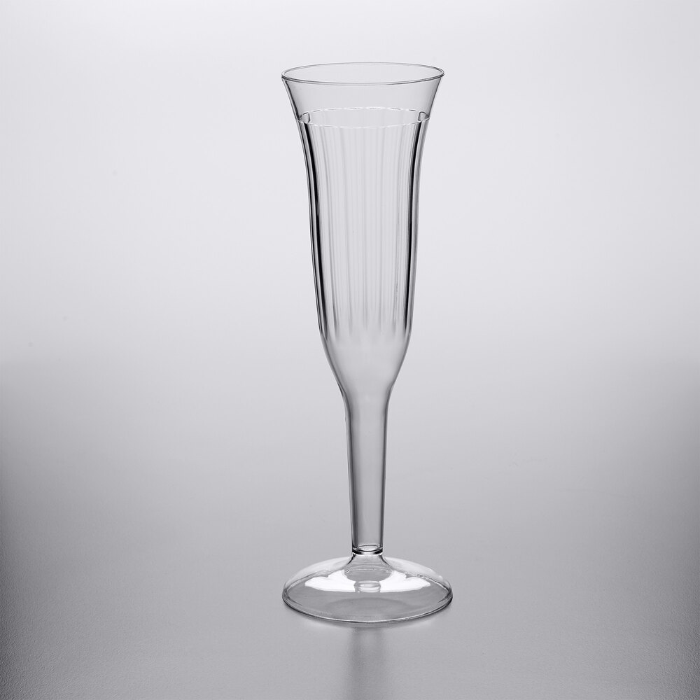 Visions 5 oz. Heavy Weight Clear 2-Piece Plastic Wine Goblet - 20/Pack