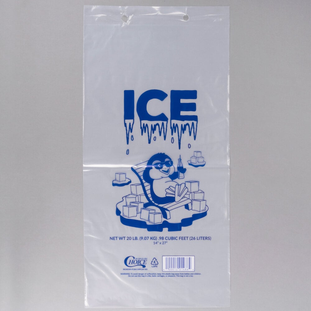 NEW Case of 500 20# Ice Box Company Ice Bags 