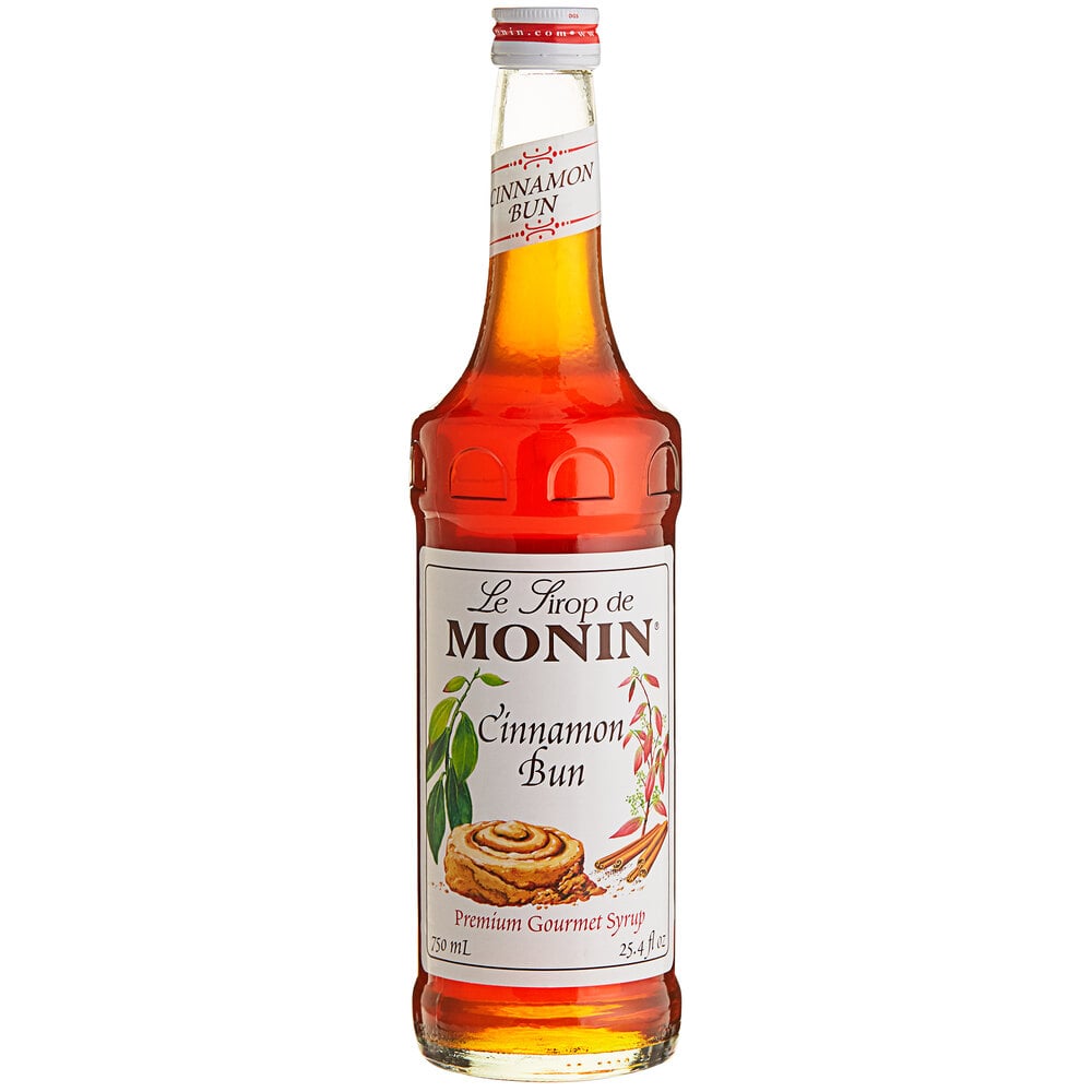 Monin Premium Cinnamon Bun Flavoring Syrup 750 mL