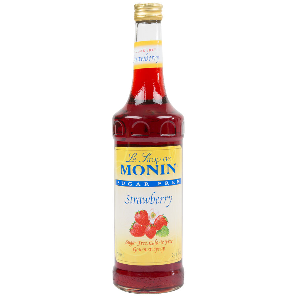 Monin 750 mL Sugar Free Strawberry Flavoring / Fruit Syrup