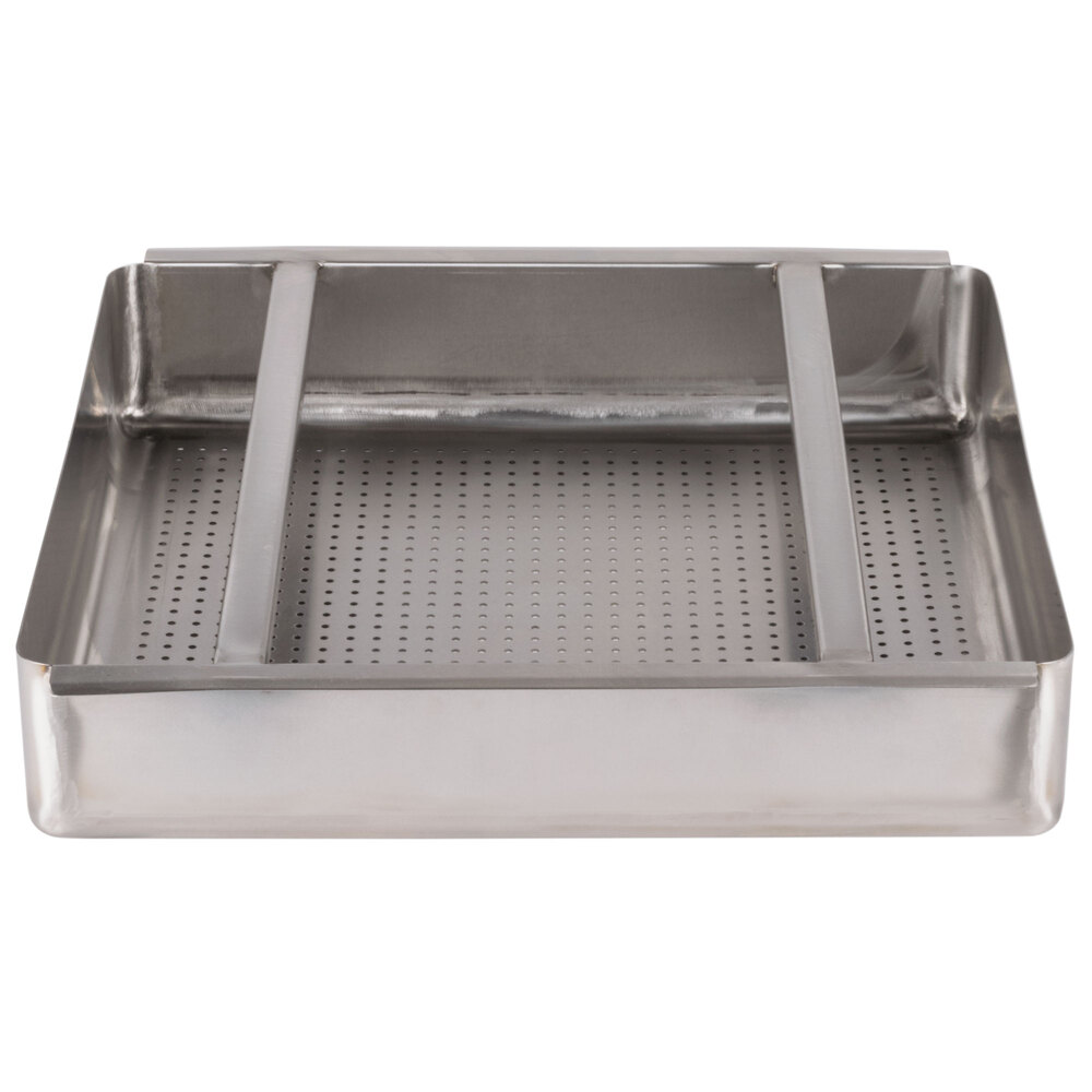 NEW 19 1/2 x 19 1/2 x 4 Silver Stainless Steel Scrap/Pre-Rinse Basket Includes 2 slider rails by LowPriceSupply 