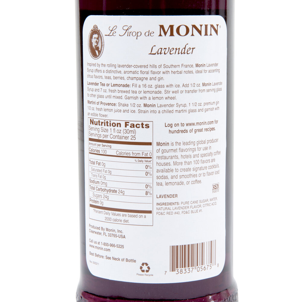 Monin 750 mL Premium Lavender Flavoring Syrup