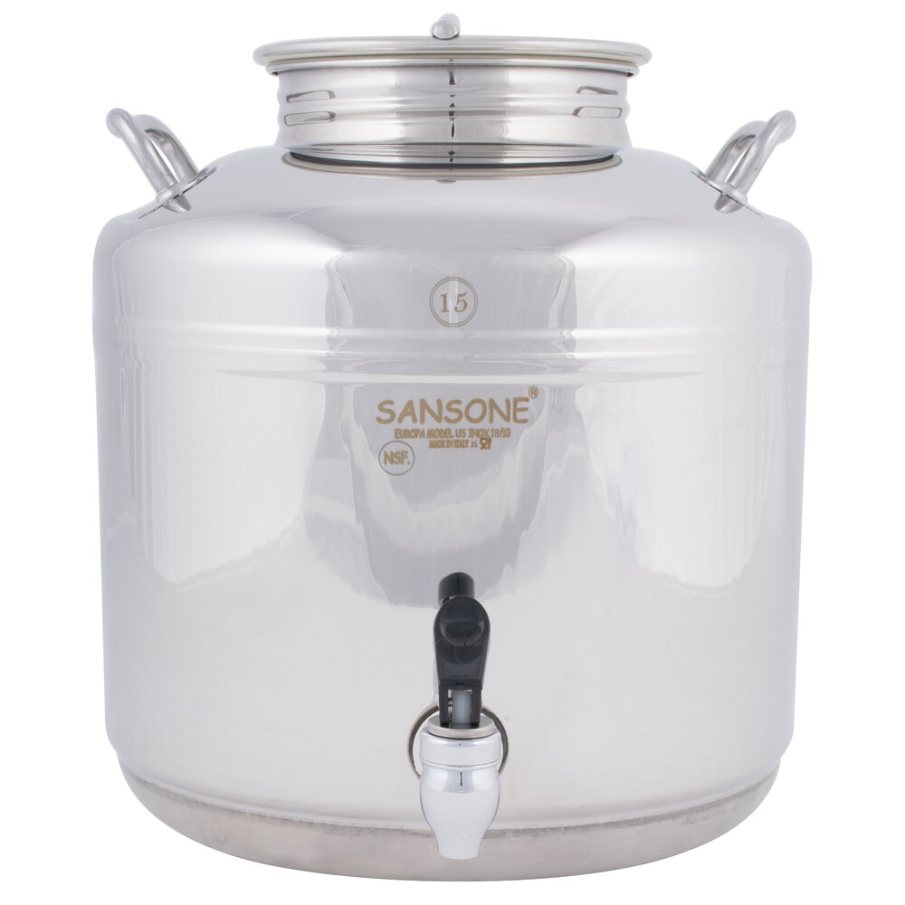 CalMil 34973BEV Stainless Steel 3 Gallon Beverage Dispenser 14" x